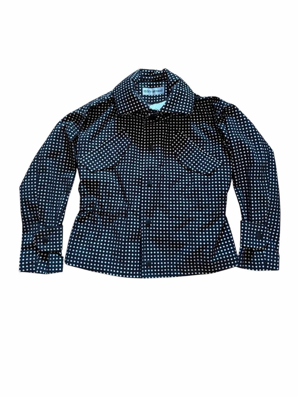 Issey Miyake Black Perforated Generic Polka Dots textured Designer - Picture 4 of 16